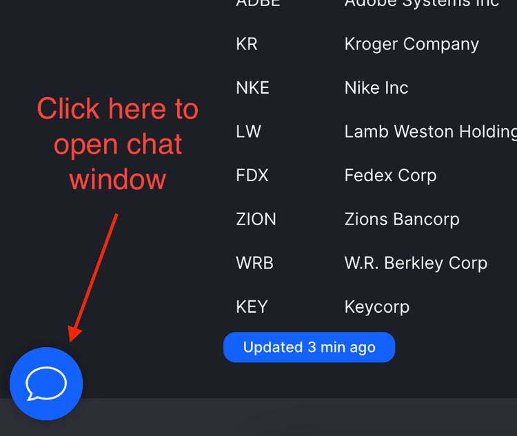 Click widget on bottom left